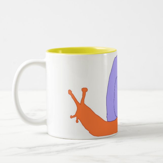 Café Em Dois Tons Caneca de caracol roxo e laranja (Esquerda)