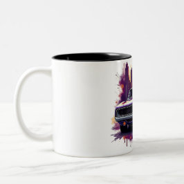 Café Em Dois Tons Caneca de Carro Clássico com Estilo de Grafite de