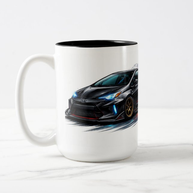 Café Em Dois Tons Caneca de Carro Preto Elegante (Esquerda)