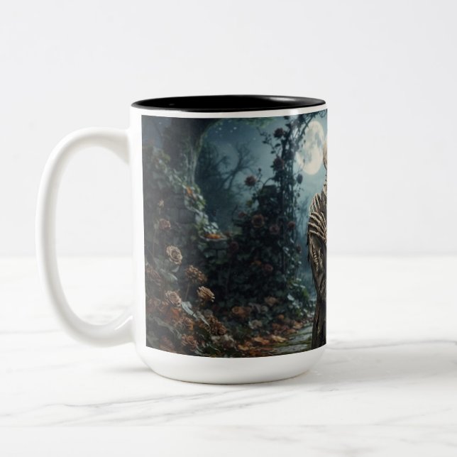 Café Em Dois Tons Caneca de casamento de esqueleto (Esquerda)