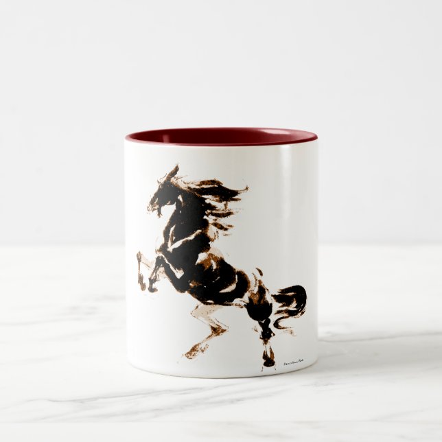 Café Em Dois Tons Caneca de Cavalo Selvagem (Centro)