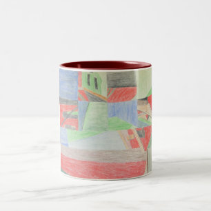 Café Em Dois Tons Caneca de cena quebrada