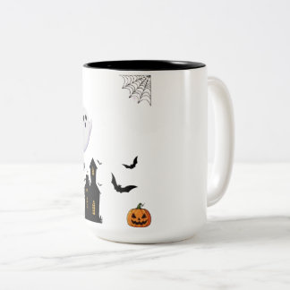 Café Em Dois Tons Caneca de Cerâmica Assustadora de Halloween
