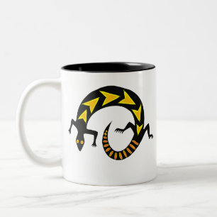 Café Em Dois Tons Caneca de Cerâmica Bicolor Lagarto Preto