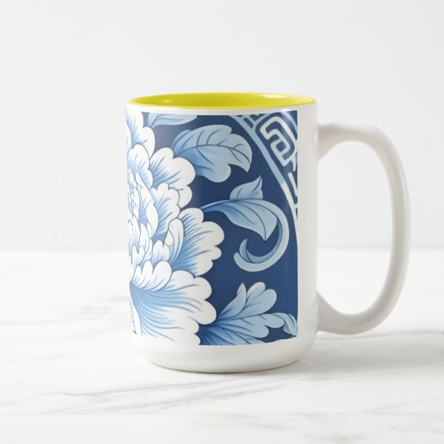 Café Em Dois Tons Caneca de cerâmica branca Daisy (Direita)