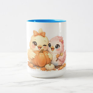 Café Em Dois Tons Caneca de Cerâmica Charmosa com Par de Pássaros de