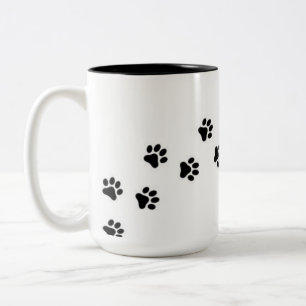 Café Em Dois Tons Caneca de Cerâmica com Impressão de Pata de Bebê P