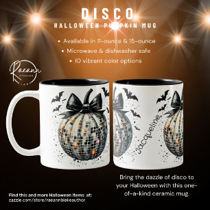 Café Em Dois Tons Caneca de Cerâmica de Abóbora de Halloween Disco P
