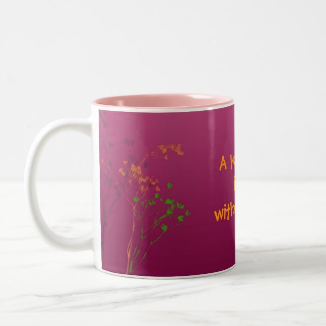 Café Em Dois Tons caneca de cerâmica de flores retrô (Esquerda)