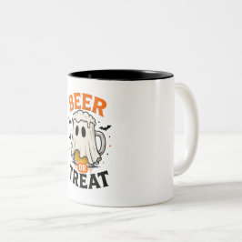 Café Em Dois Tons Caneca de Cerâmica de Halloween "Cerveja ou Traves