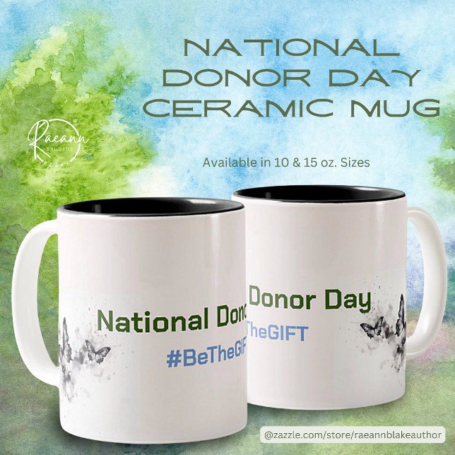 Café Em Dois Tons Caneca de Cerâmica do Dia Nacional do Doador (Criador carregado)