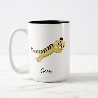 Café Em Dois Tons Caneca de Cerâmica do Tigre Saltitante Goofy