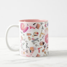 Caneca de Cerâmica Estampa Maquiagem Beleza Felici