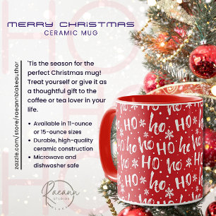 Café Em Dois Tons Caneca de Cerâmica Ho-Ho-Ho Feliz Natal