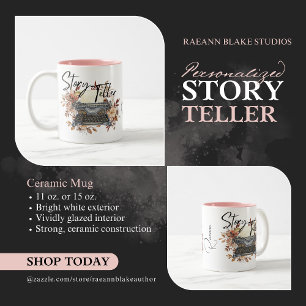 Café Em Dois Tons Caneca de Cerâmica Personalizada "Contador de Hist