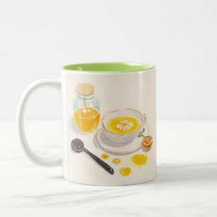 Café Em Dois Tons Caneca de Chá de Camomila e Mel