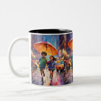 Café Em Dois Tons caneca de chá de pintura estética