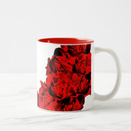 Café Em Dois Tons caneca de chá rosa vermelha