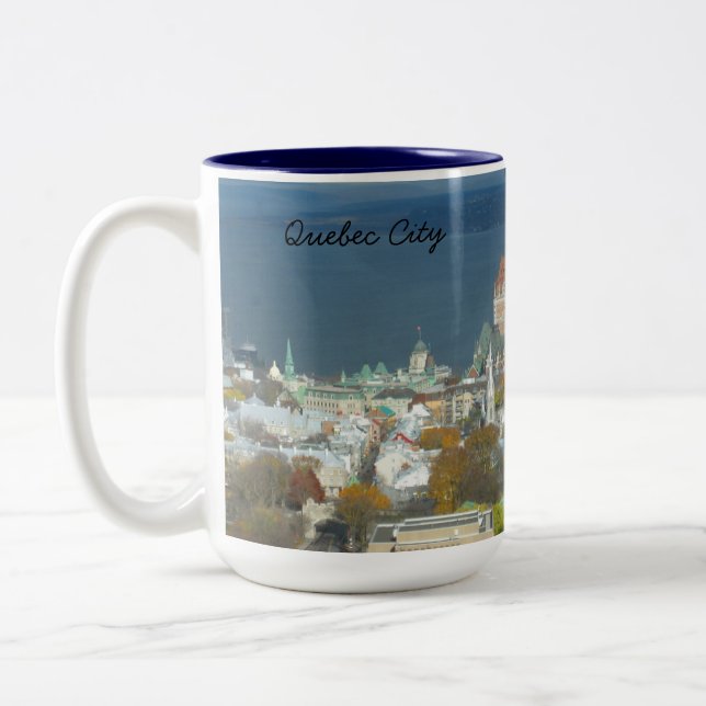 Café Em Dois Tons Caneca de Cidade de Quebec (Esquerda)