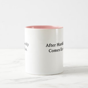 Café Em Dois Tons caneca de citação após adversidade vem facilidade