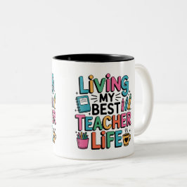 Café Em Dois Tons Caneca de Citação Colorida Divertida Presente para