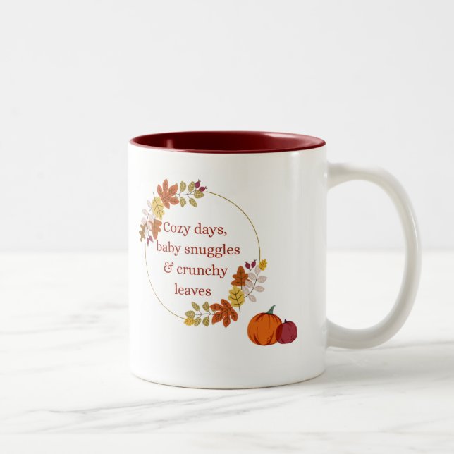 Café Em Dois Tons Caneca de Citação de Outono para Nova Mãe, Present (Direita)