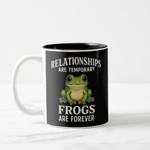 Café Em Dois Tons Caneca de Citação Engraçada de Rã - Relacionamento