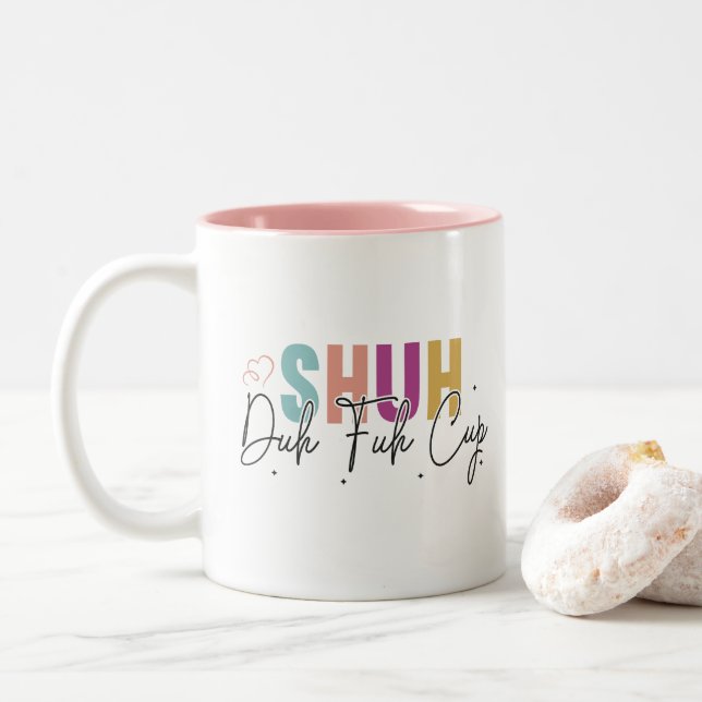 Café Em Dois Tons Caneca de Citação Engraçada para Colegas de Trabal (Com Donut)