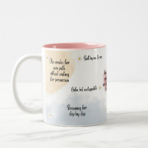 Café Em Dois Tons Caneca de Citação Inspiradora de Amor Próprio, Fem