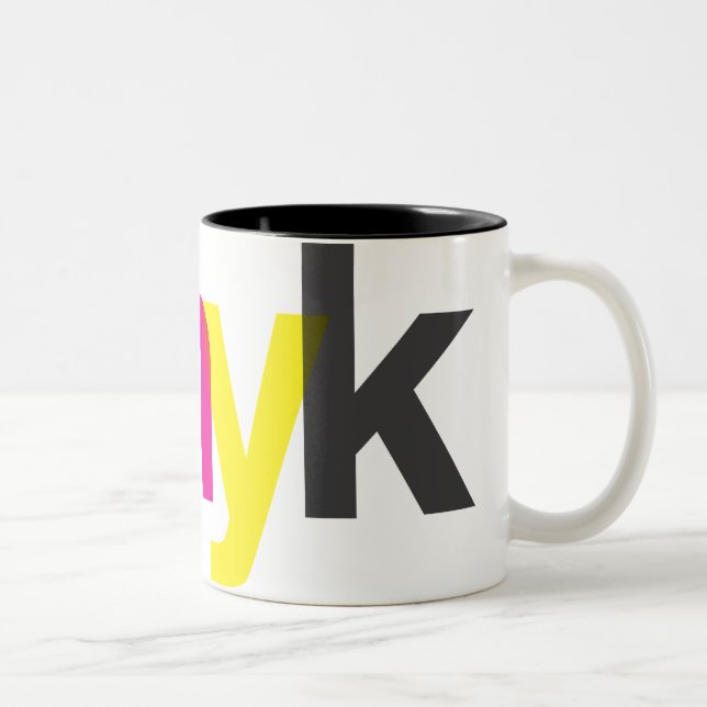 Café Em Dois Tons Caneca de CMYK (Direita)