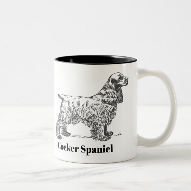 Café Em Dois Tons Caneca de cocker spaniel (Direita)