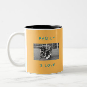 Café Em Dois Tons Caneca de colagem de fotos de amor familiar