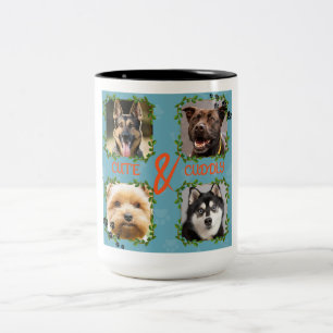 Café Em Dois Tons Caneca de Colagem de Fotos de Animais de Estimação