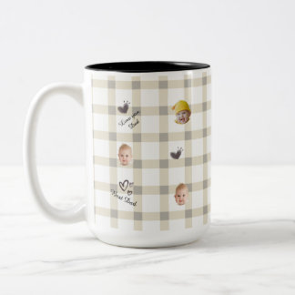 Café Em Dois Tons Caneca de Colagem de Fotos Personalizada