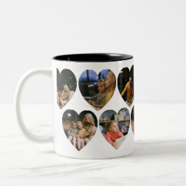 Café Em Dois Tons Caneca de Colagem de Fotos Personalizada com Moldu