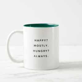 Café Em Dois Tons Caneca de Colega de Trabalho Feliz Faminto Feliz e