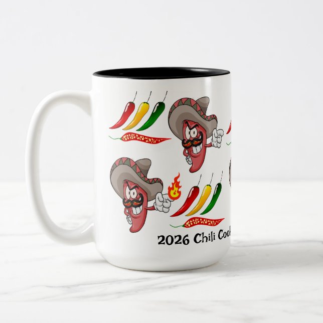 Café Em Dois Tons Caneca de concurso de chili (Esquerda)