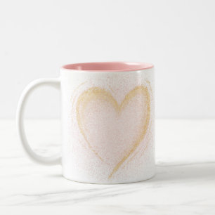 Café Em Dois Tons Caneca de Coração Esparcial
