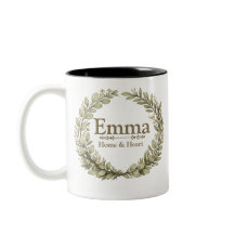Caneca de Coroa Botânica Personalizada | Nome Pers