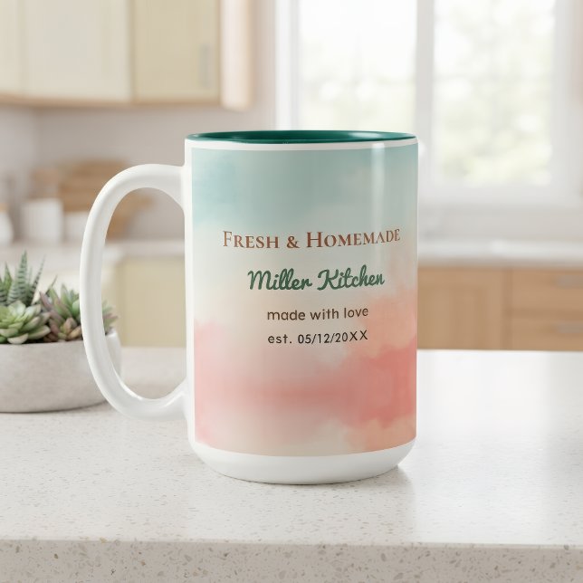 Café Em Dois Tons Caneca de Cozinha Personalizada Nome Customizado X (Criador carregado)