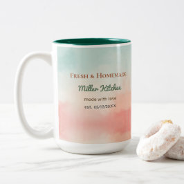 Café Em Dois Tons Caneca de Cozinha Personalizada Nome Customizado X