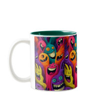 Caneca de Criatura de Desenho Animado Abstrato Vib