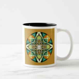 Café Em Dois Tons Caneca de cristal da mandala 6