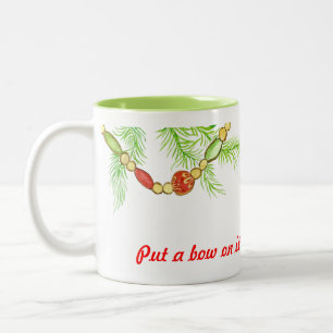 Café Em Dois Tons Caneca de Decoração de Natal