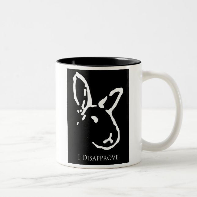 Café Em Dois Tons Caneca de desaprovação preta dos coelhos (Direita)