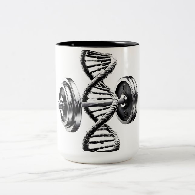 Café Em Dois Tons Caneca de Desempenho Two-Tone Fitness DNA (Centro)
