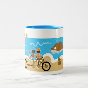 Café Em Dois Tons caneca de desenho animado