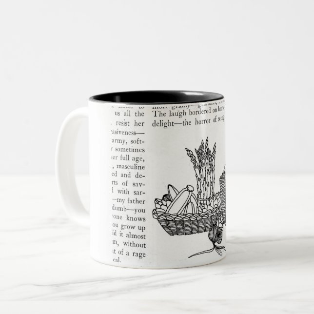 Café Em Dois Tons Caneca de Desenho Vegetal (Frente Esquerda)