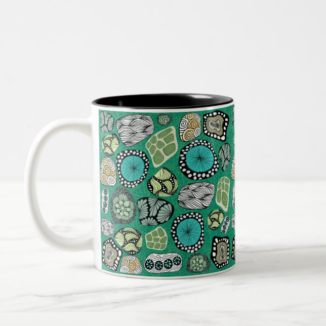 Café Em Dois Tons Caneca de Design Abstrato Zen (Esquerda)