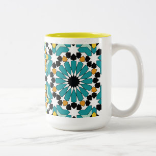 Café Em Dois Tons Caneca de Design Geométrico